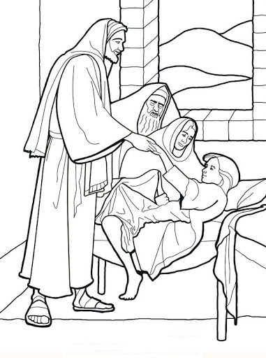 Jesús sana a la  hija de Jairo