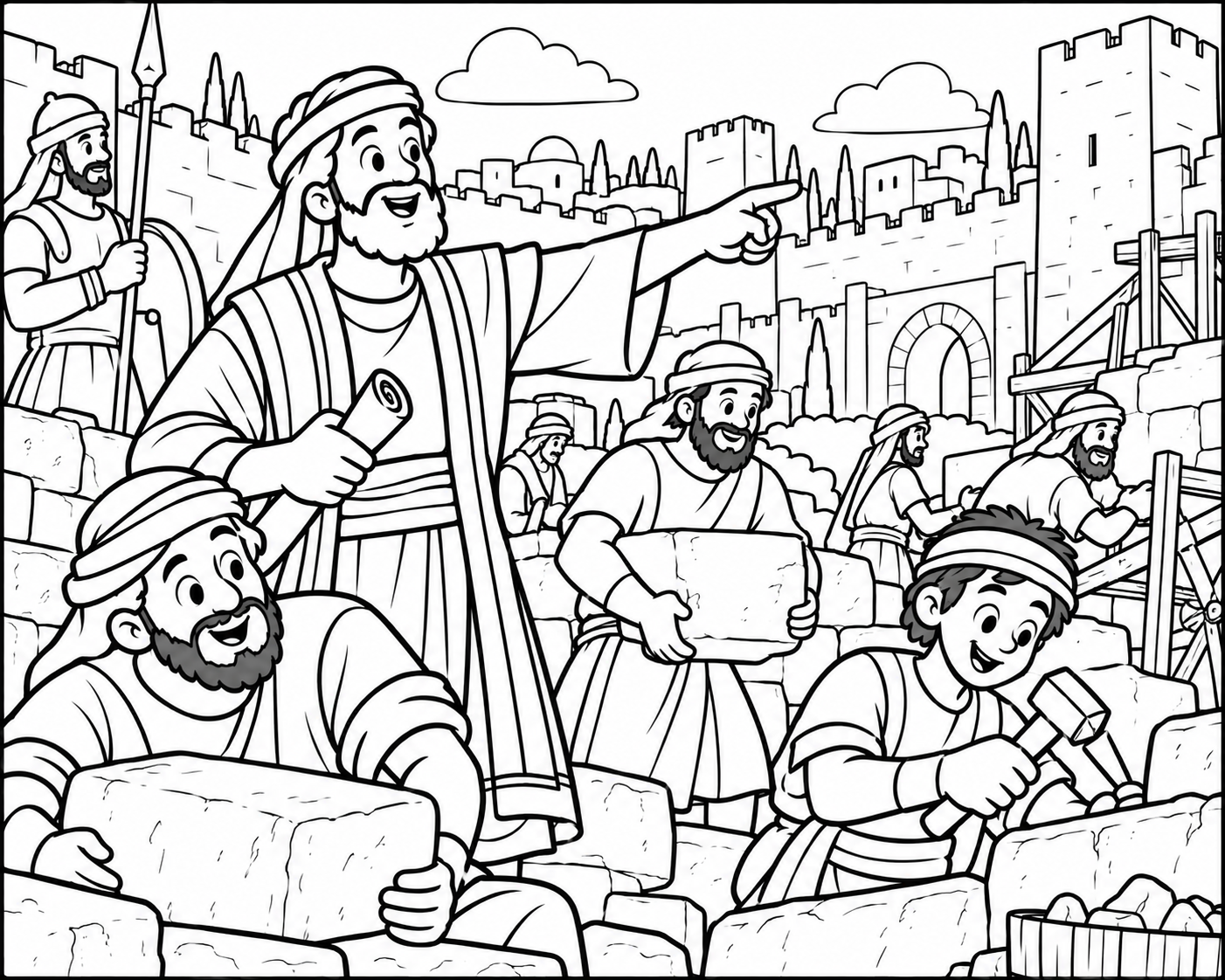 Nehemías reconstruye los muros de Jerusalén